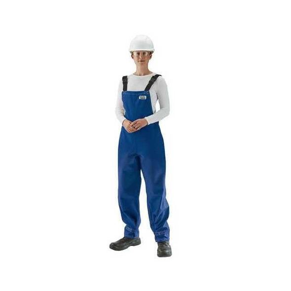 Alphatec Breathable Blue Bibbed Poly Overall, Nomex, 31 in Inseam, Blue, 3XL