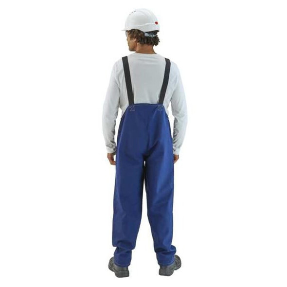 Alphatec Breathable Blue Bibbed Poly Overall, Nomex, 31 in Inseam, Blue, 3XL  66-672