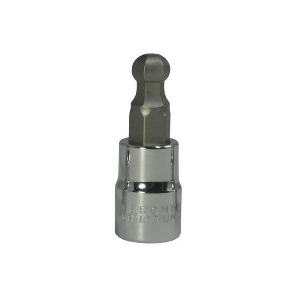 Westward 3/8 in Drive Ball Hex Socket Bit Metric 9 mm Tip, 1 31/32 in L 20XA17
