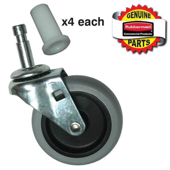 Rubbermaid Commercial Caster,3 in., PK4 GRFG3421L60000