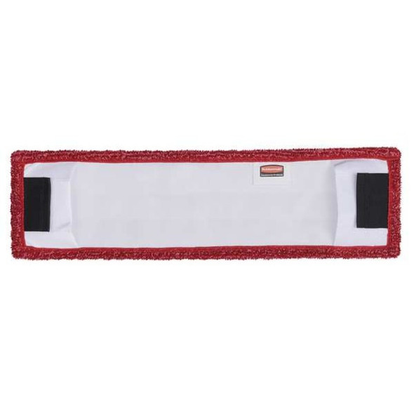 Rubbermaid Commercial Flat Mop Pad, Clip-On Connection, Red, Microfiber 2132423