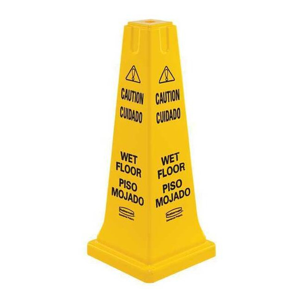 Safety Cone, 26 in Height, 10 1/2 in Width, HDPE, Cone, English, Spanish
