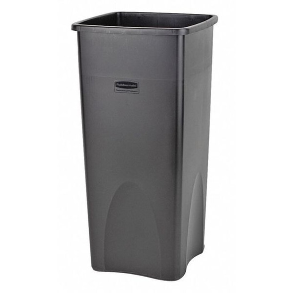 Untouchable(R) 23 gal Square Indoor Plastic Can, Gray, None, Plastic, 15 1-2 in  FG356988GRAY