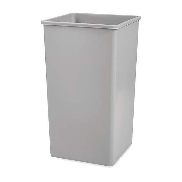 Untouchable(R) 50 gal Square Indoor Plastic Can, Gray, None, Plastic, 19 1/2 in