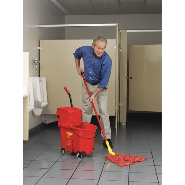 8 3-4 gal WaveBrake Down Press Mop Bucket and Wringer, Brown, Polypropylene  FG757788BRN