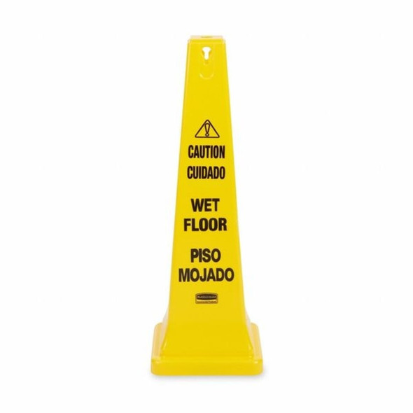 Safety Cone, 36 in Height, 12 1-4 in Width, HDPE, Cone, English, French, Spanish  FG627677YEL