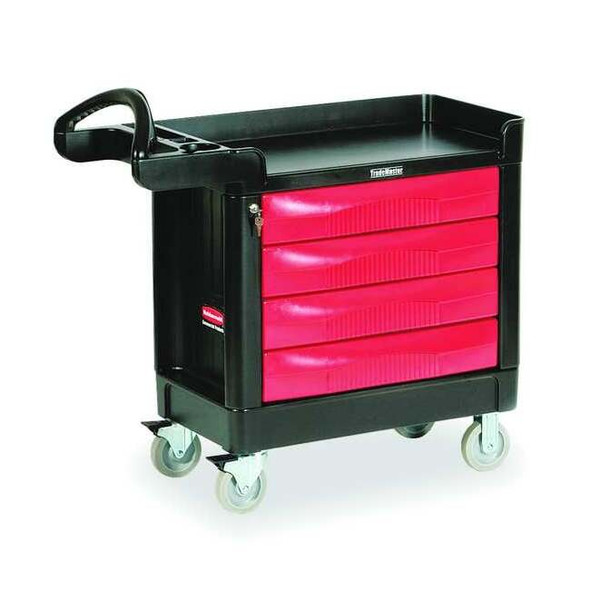 Rubbermaid Commercial Trade Cart/Service Bench,Black,500 lb. FG451388BLA