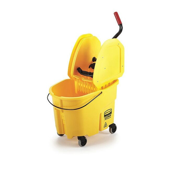 8 3/4 gal WaveBrake Down Press Mop Bucket and Wringer, Yellow, Polypropylene