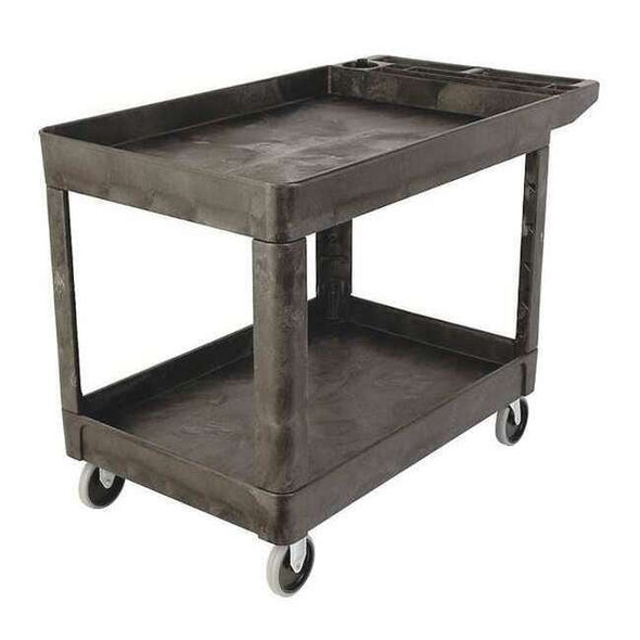 Flat Handle 2-Shelf Utility Cart, 500 lbs. Capacity