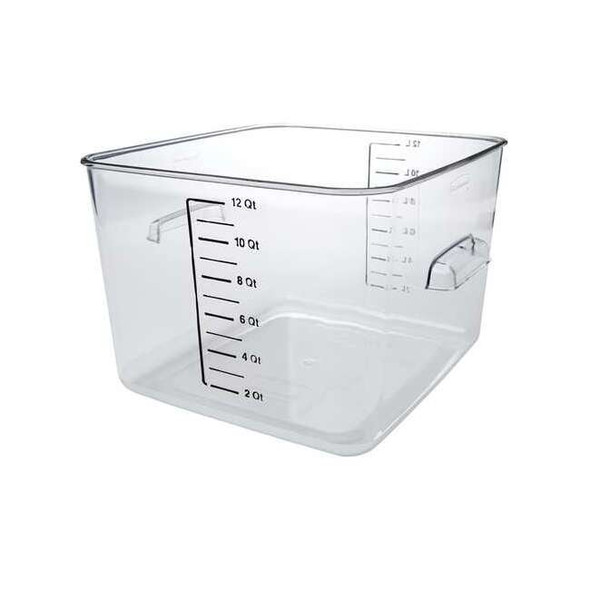 Rubbermaid Commercial Square Storage Container,12 qt,Clear FG631200CLR