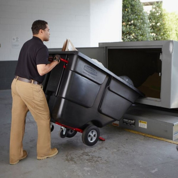 Rubbermaid Commercial TiltTruck,721-4in,331-2in,Black,850lb FG131400BLA
