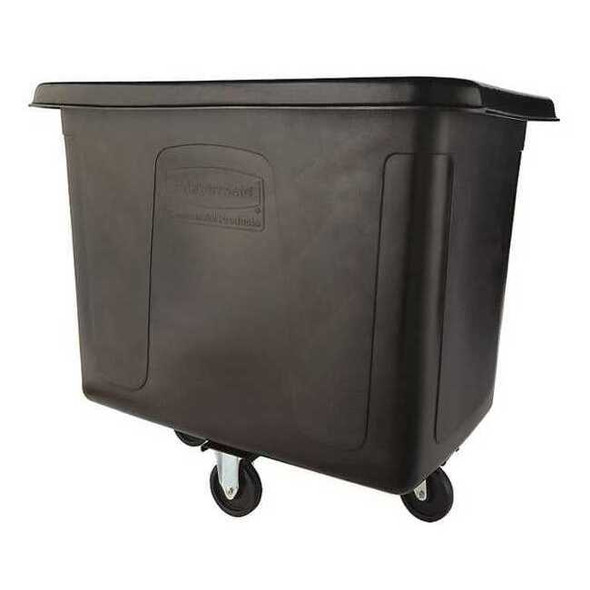 Rubbermaid Commercial Cube Truck,1/2 cu. yd.,500 lb. Cap,Black FG461400BLA