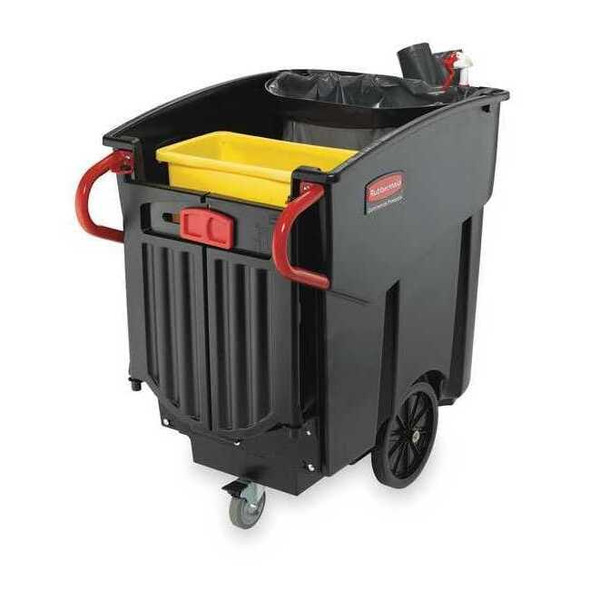 Rubbermaid Commercial Mobile Waste Collector, Refuse, Black, 120G FG9W7300BLA