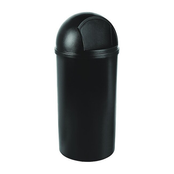 Marshal 25 gal Round Indoor Plastic Can, Black, None, Plastic, Not Applicable