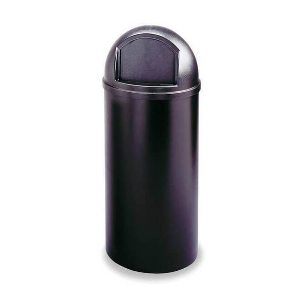 Marshal 15 gal Round Indoor Plastic Can, Black, None, Plastic, Not Applicable