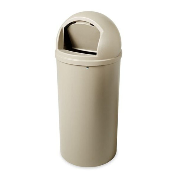Marshal 25 gal Round Indoor Plastic Can, Beige, None, Plastic, Not Applicable  FG817088BEIG