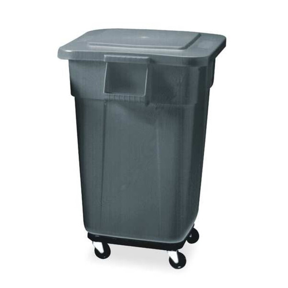 BRUTE 28 gal Square Heavy Duty Plastic Can, Gray, None, Plastic, 21 1-2 in  FG352600GRAY