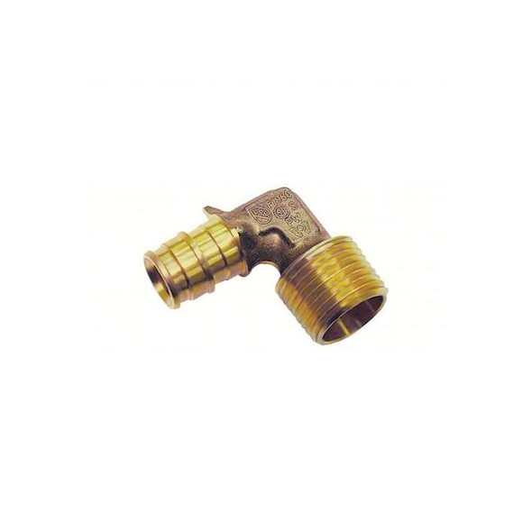 Uponor Elbow, Brass, Barbed 1/2 in, MNPT 1/2 in LF4125050
