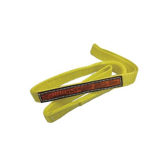 Synthetic Web Sling, Type 3, 16 ft L, 1 in W, Nylon, Yellow