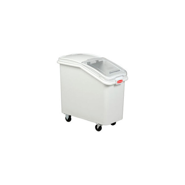 Rubbermaid 3602-88 3.5 Cu Ft Plastic Bin Truck with Clear Lid & Scoop