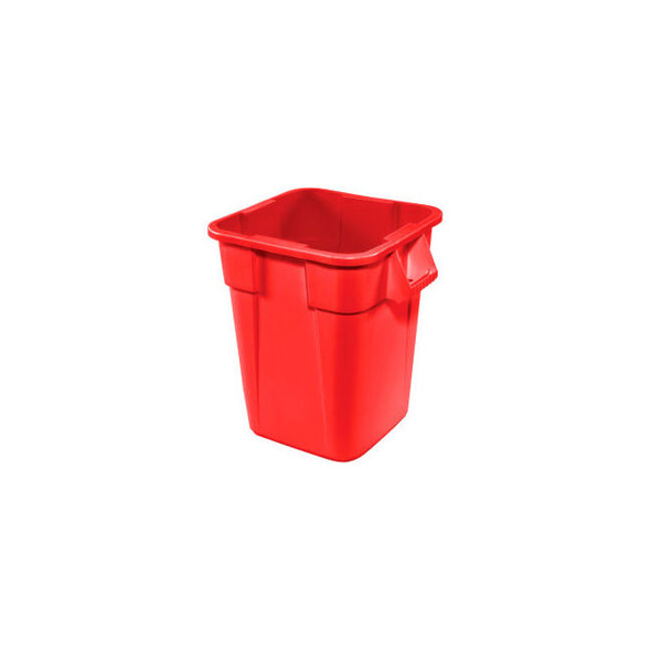 28 Gallon Square Rubbermaid Brute Waste Receptacles - Red 3526