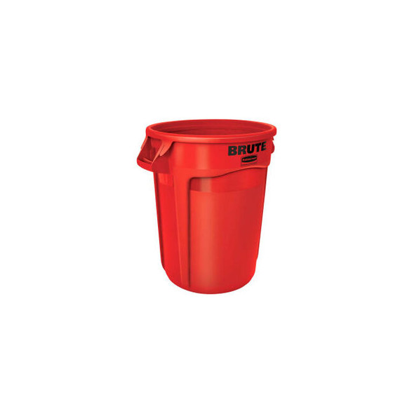 Rubbermaid Brute 2632 Trash Container w/Venting Channels 32 Gallon - Red