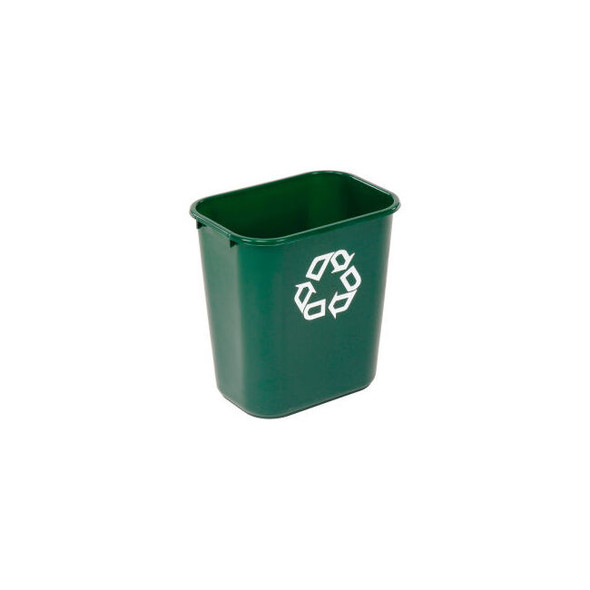 Rubbermaid Deskside Recycling Wastebasket 7 Gallon Green
