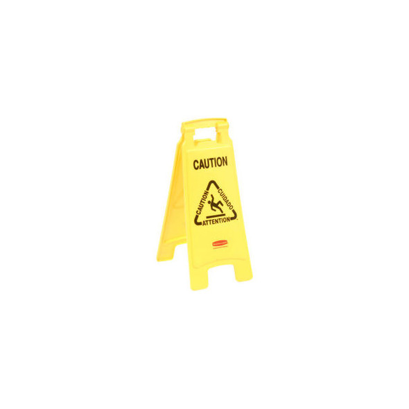 Rubbermaid 6112 Floor Sign 2 Sided Multi-Lingual - Caution