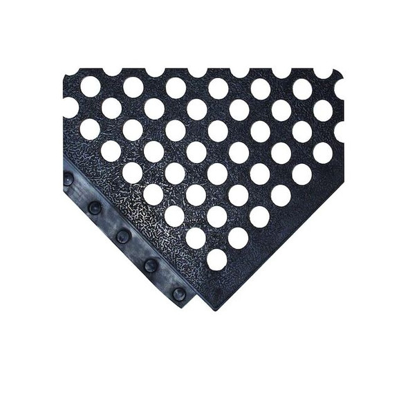 Open Grid Mat, 0.91m L x 0.91m W, 5/8 in Thickness, Rubber, Drainage, Black