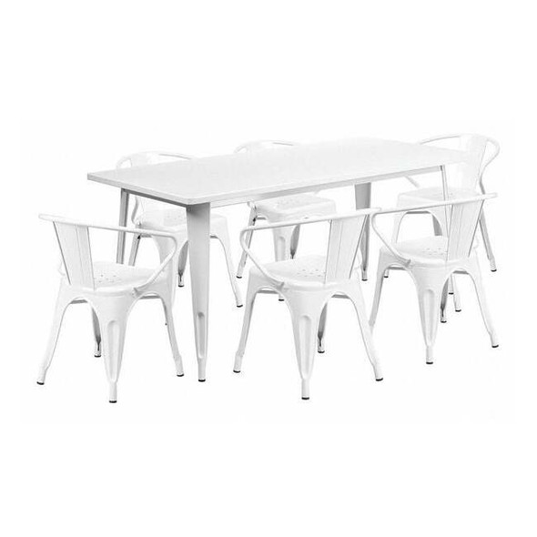 Rectangle 31.5" W, 63" L, 29.5" H, Metal, White