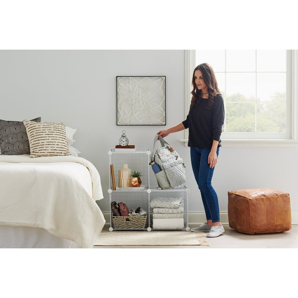 Rubbermaid  White 3-Cube Storage Stacker 2149483 226441