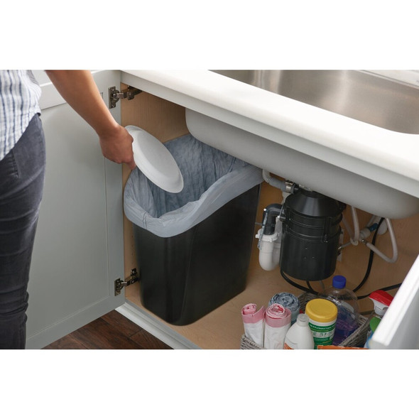 Rubbermaid 9.4 Gal. Black Undercounter Wastebasket 2111429 615677