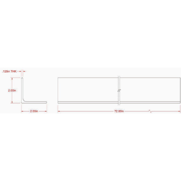 Hillman SteelWorks 1-8 In. x 2 In. x 6 Ft. Weldable Hot-Rolled Steel Angle 11714 209614