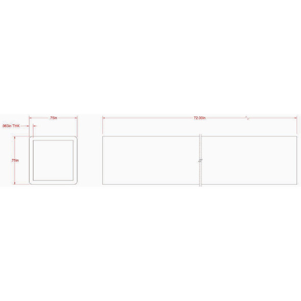 Hillman SteelWorks 3-4 In. x 6 Ft. Weldable Hot-Rolled Steel Square Tube 11740 240863