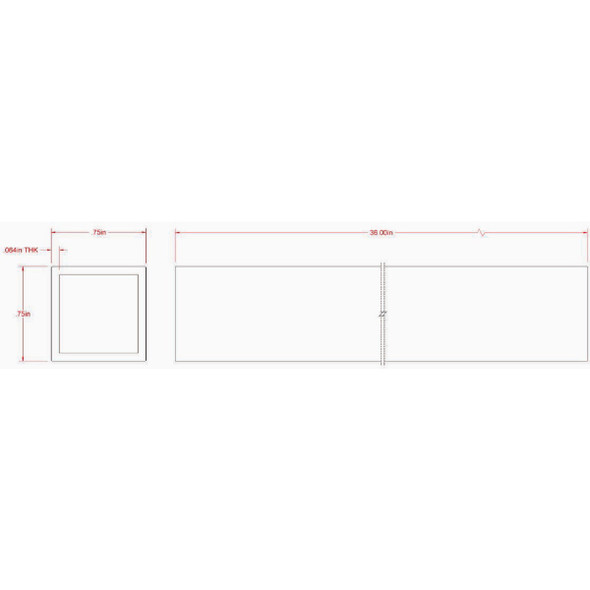 Hillman SteelWorks 3-4 In. x 3 Ft. Aluminum Square Tube 11386 251089