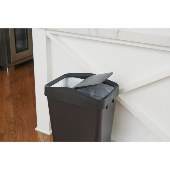 Rubbermaid 12.2 Gal. Black Swing-Top Wastebasket 2170117 630590
