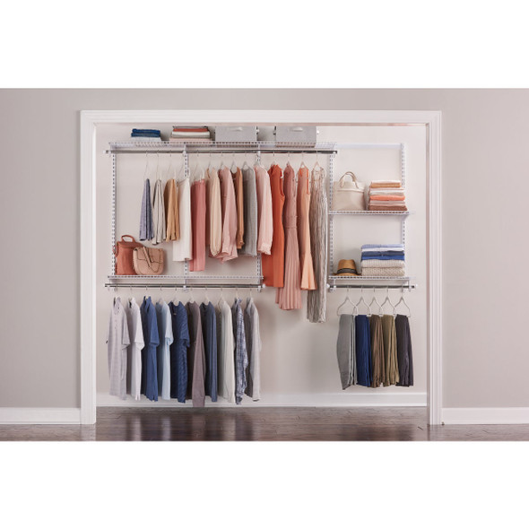 Rubbermaid Configurations 4 Ft. to 8 Ft. No-Cut Adjustable Closet Kit 2060344 229991