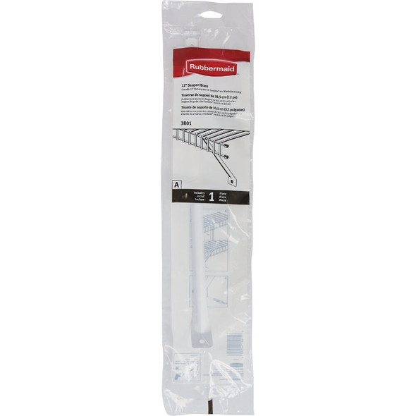 Rubbermaid 12 In. White Steel Support Brace 1950473 257365