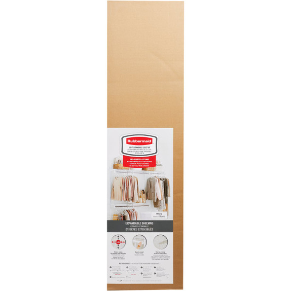 Rubbermaid Configurations 3 Ft. to 6 Ft. No-Cut Adjustable Closet Kit 2060339 215695