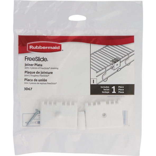 Rubbermaid FreeSlide Closet Joiner Plate FG3D67LOWHT 204216