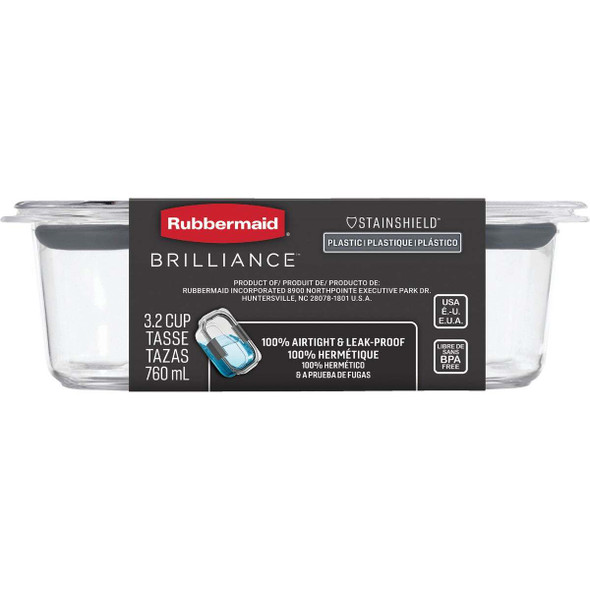 Rubbermaid Brilliance 3.2 C. Clear Rectangle Food Storage Container 2183403