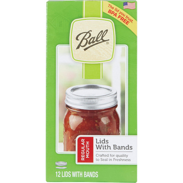 Ball Regular Mouth Jar Lid with Bands (12-Count) 1440030060 630570