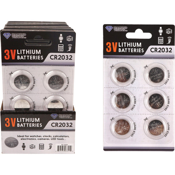 Diamond Visions CR2032 Lithium Coin Cell Battery (6-Pack) 01-3321 Pack of 24