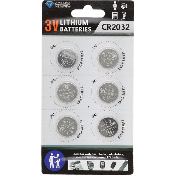 Diamond Visions CR2032 Lithium Coin Cell Battery (6-Pack) 01-3321 Pack of 24 608779