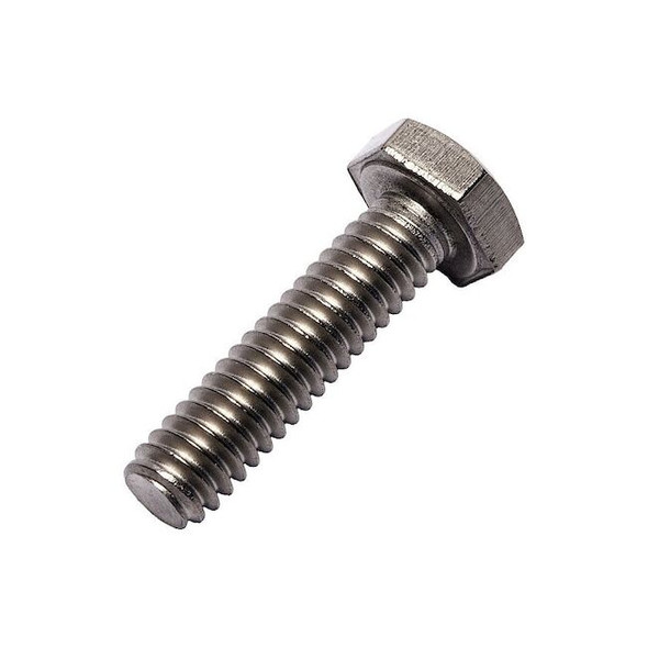 Grade 2, 1/4"-20 Hex Head Cap Screw, Plain Grade 2 Titanium, 1 in L
