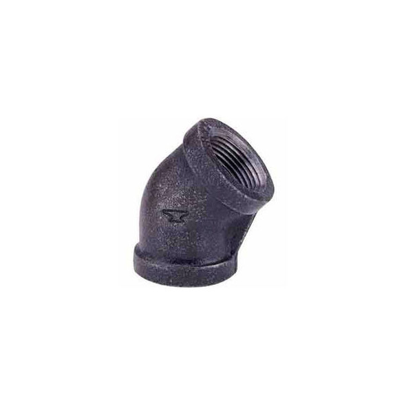 1 In. Black Malleable 45 Degree Elbow 150 PSI Lead Free