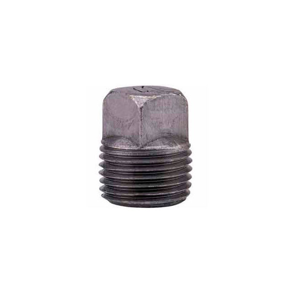 2 In. Black Malleable Square Head Plug 150 PSI Lead Free