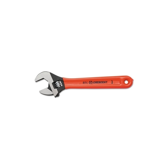 Cushion Grip Black Adjustable Wrenches, 8 in Long, 1 1/8 in Opening, Black Oxide