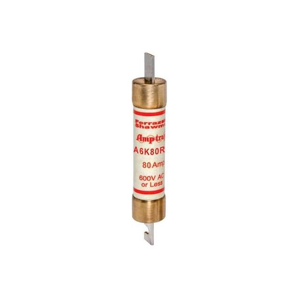 Mersen UL Class Fuse, A6K-R Series, 80A, Fast-Acting, 600V AC, Blade A6K80R