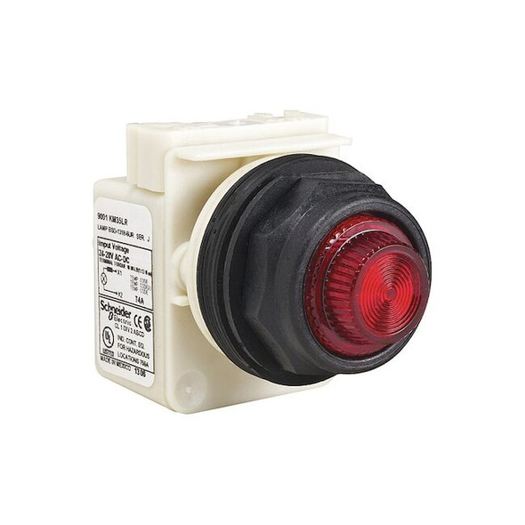 Schneider Electric Pilot Light, Red, 30mm, LED 9001SKP8LRR31